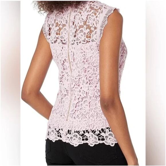 Nanette Lepore Spring Bloom Iris Bliss Floral Lace Sleeveless Blouse Tank Medium - Picture 2 of 15